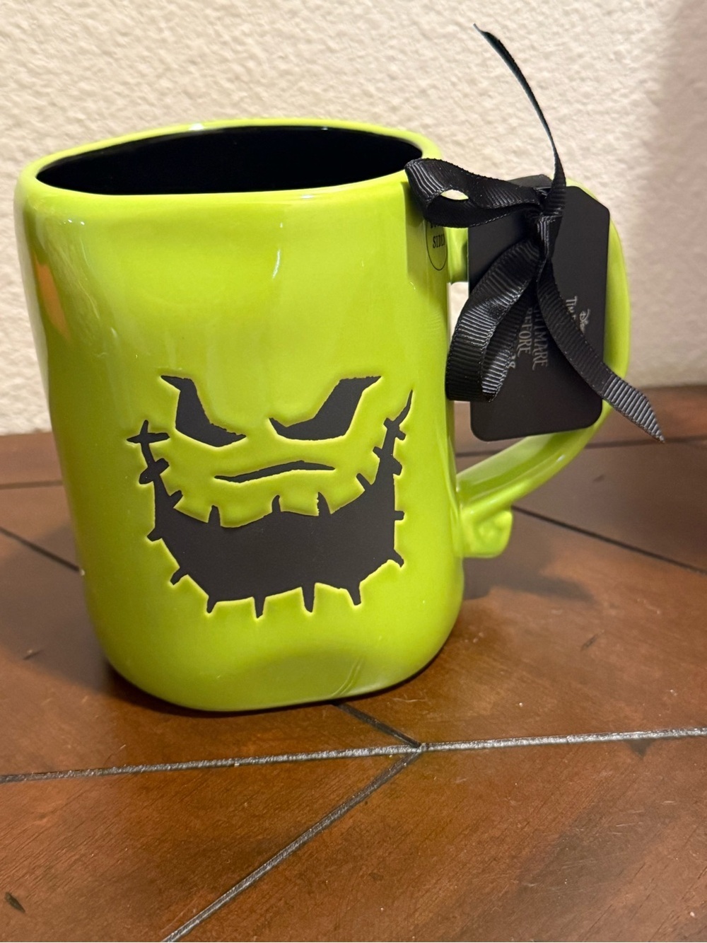 Rae Dunn x The Nightmare Before Christmas: Double-sided Green Mug- OOGIE BOOGIE